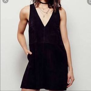 70s Style Suede Leather Dress